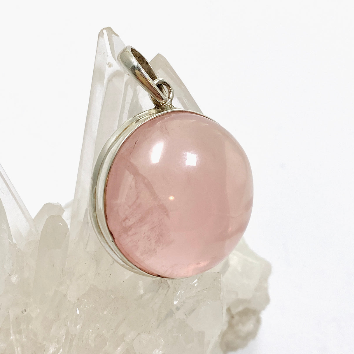 Rose Quartz Round Cabochon Pendant THP-15