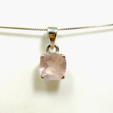 Rose Quartz Square Cushion Cut Faceted Pendant PPGJ1025