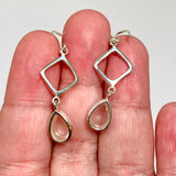 Rose Quartz Teardrop Cabochon Earrings in a Decorative Setting BTE-02