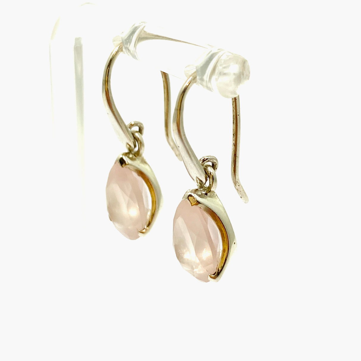 Rose Quartz Teardrop Faceted Earrings PEGJ321
