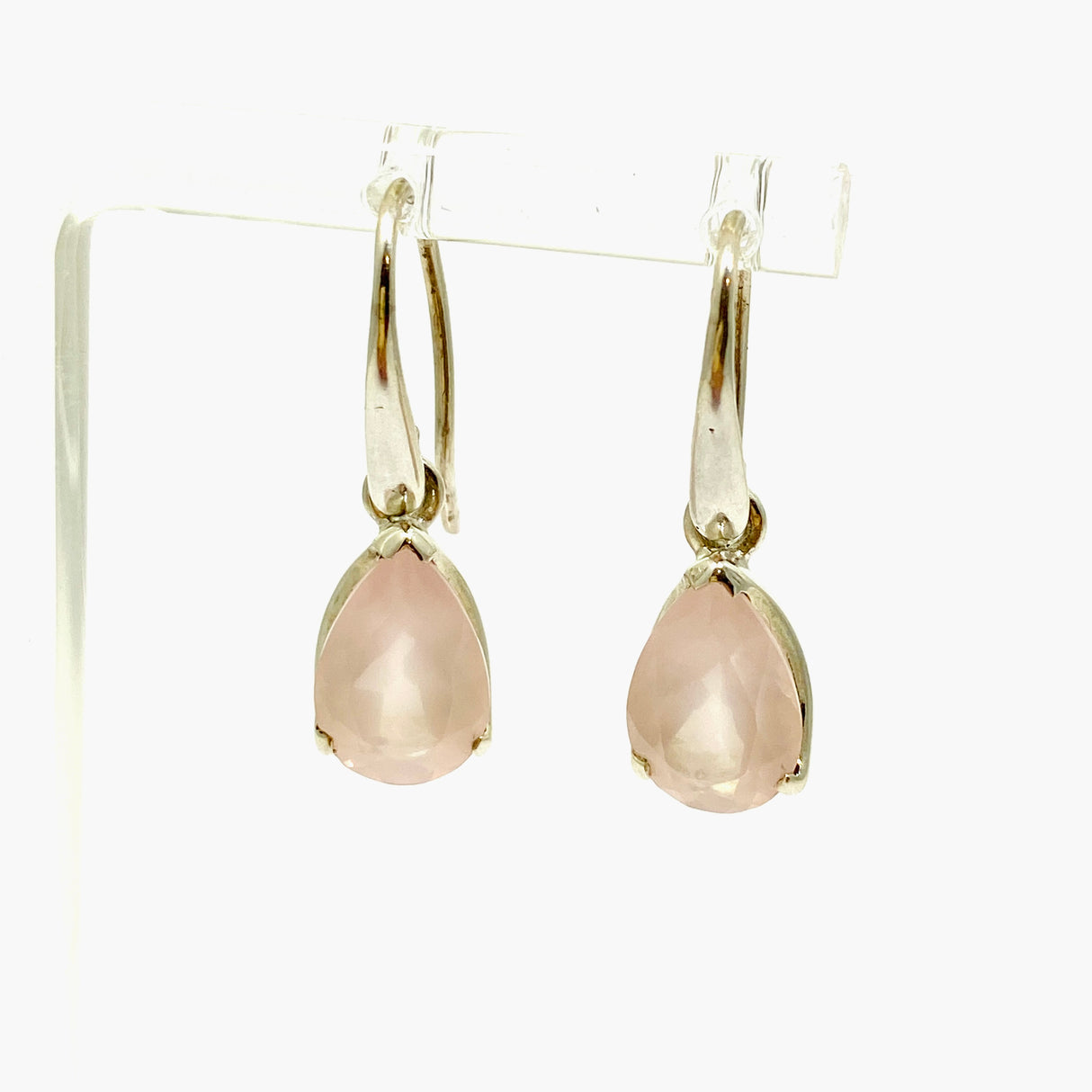 Rose Quartz Teardrop Faceted Earrings PEGJ321