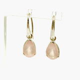 Rose Quartz Teardrop Faceted Earrings PEGJ321