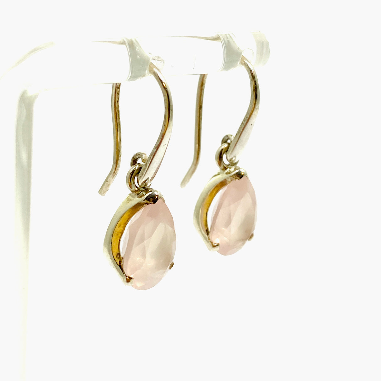 Rose Quartz Teardrop Faceted Earrings PEGJ321