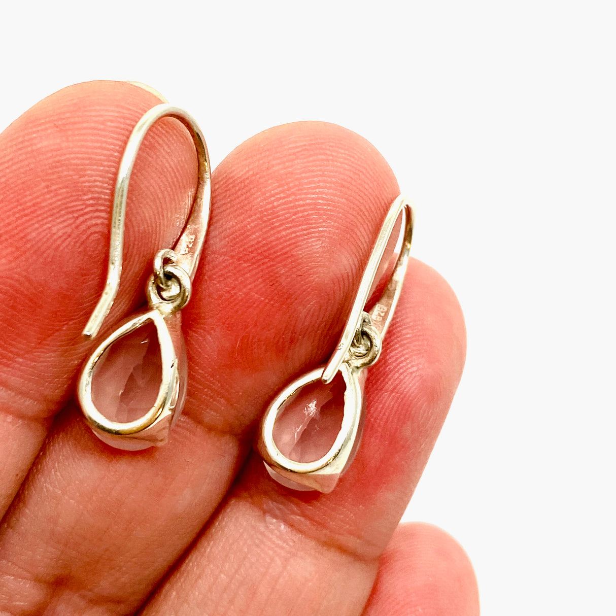 Rose Quartz Teardrop Faceted Earrings PEGJ321
