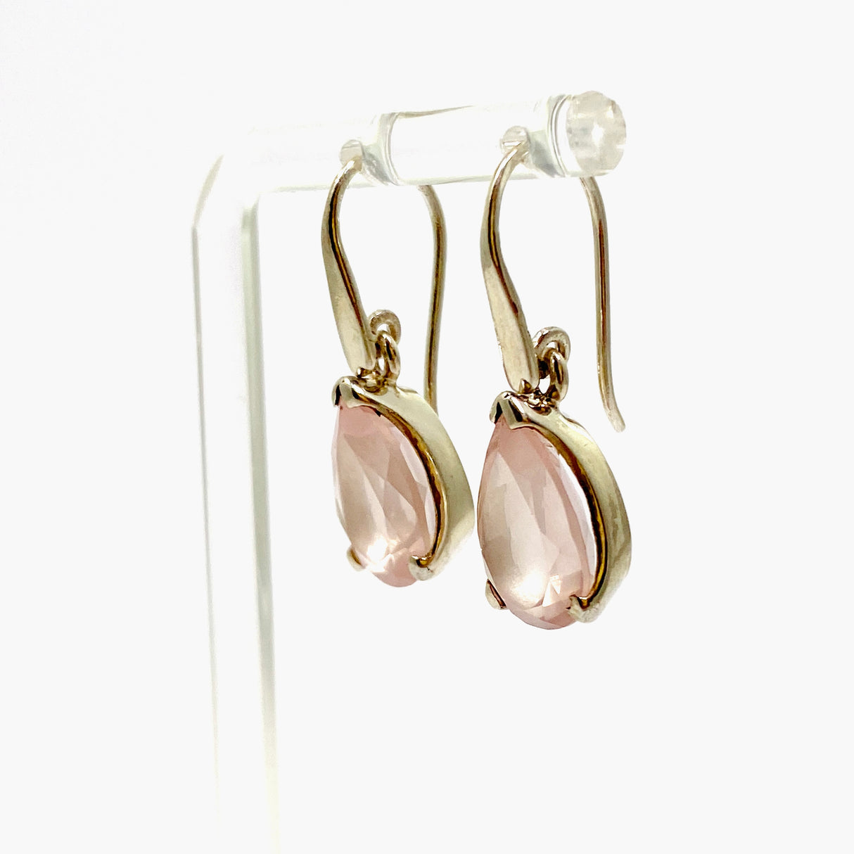Rose Quartz Teardrop Faceted Earrings PEGJ322