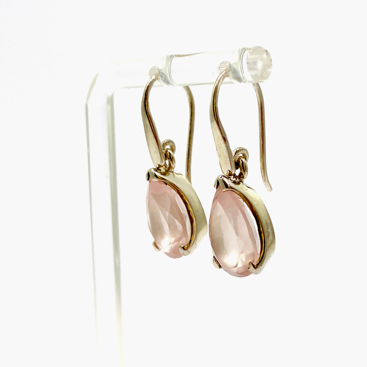 Rose Quartz Teardrop Faceted Earrings PEGJ322