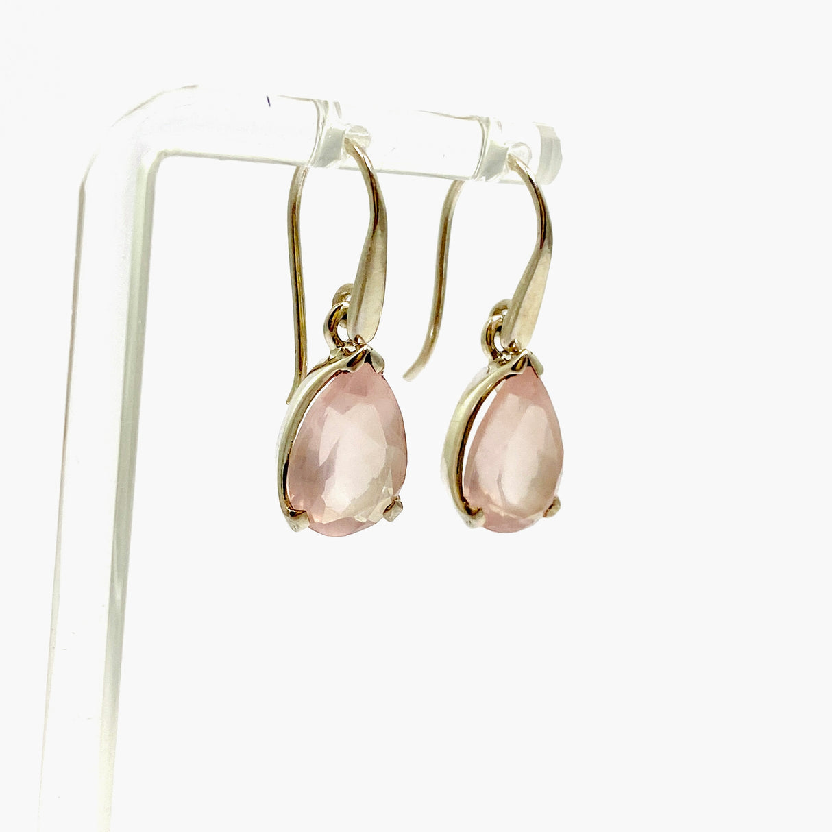 Rose Quartz Teardrop Faceted Earrings PEGJ322