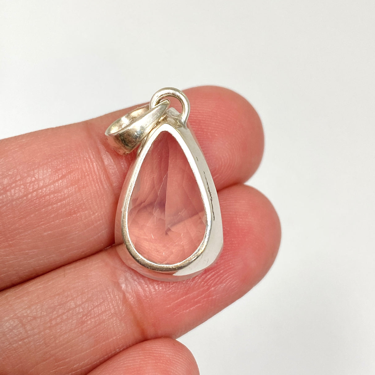 Rose Quartz Teardrop Faceted Pendant PPGJ1310