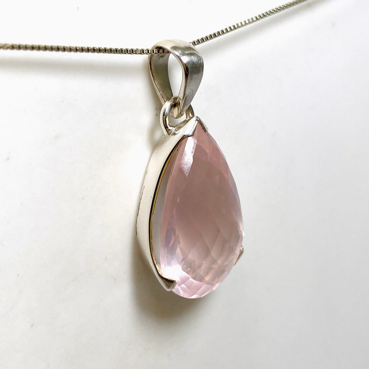 Rose Quartz Teardrop Faceted Pendant PPGJ1310