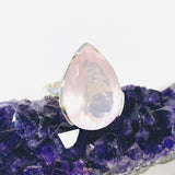 Rose Quartz Teardrop Faceted Ring s.8 KRGJ2995 - Nature's Magick