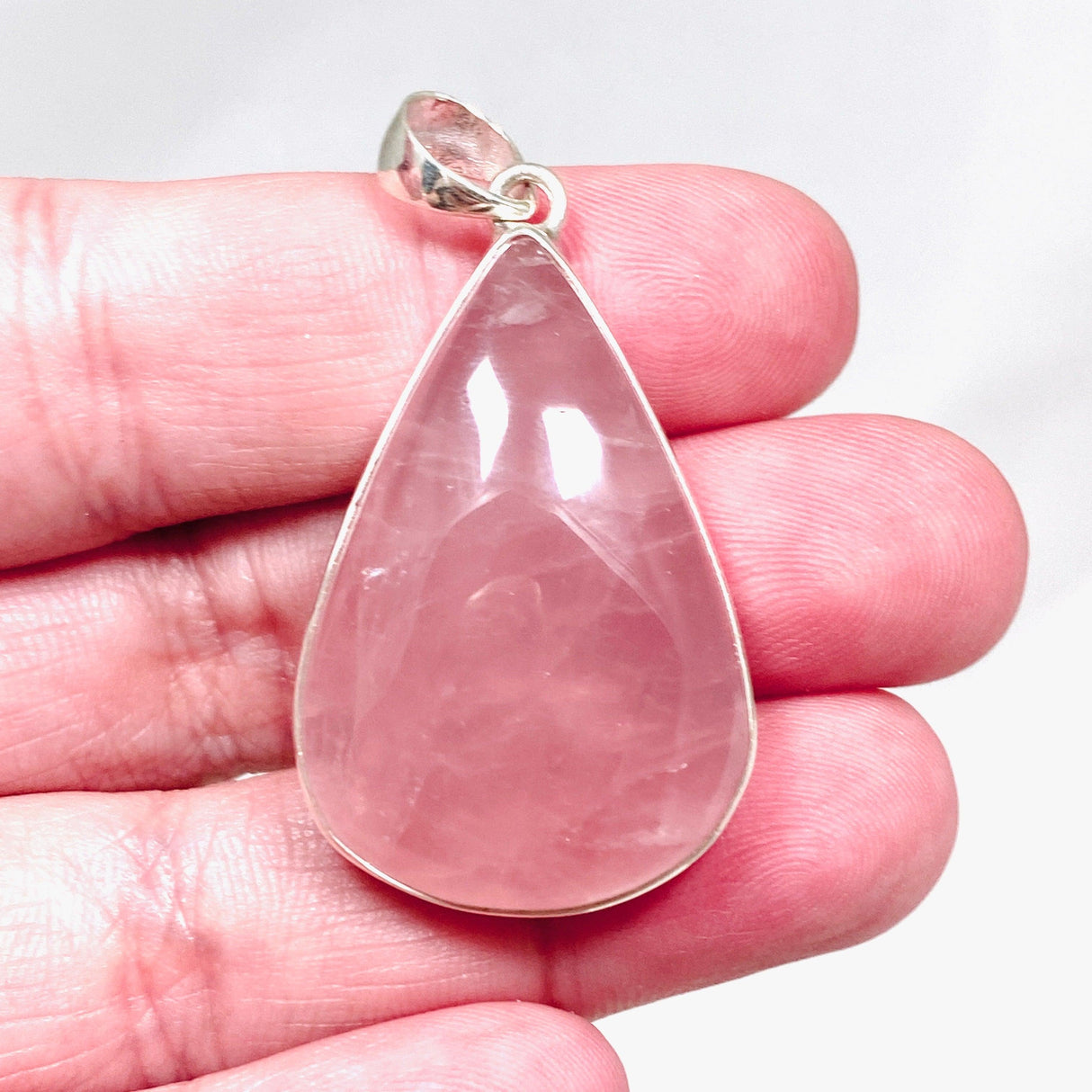 Rose Quartz Teardrop Pendant KPGJ4314 - Nature's Magick