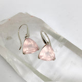 Rose Quartz Triangular Faceted Earrings PEGJ406
