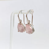 Rose Quartz Triangular Faceted Earrings PEGJ406