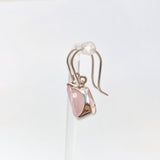 Rose Quartz Triangular Faceted Earrings PEGJ406