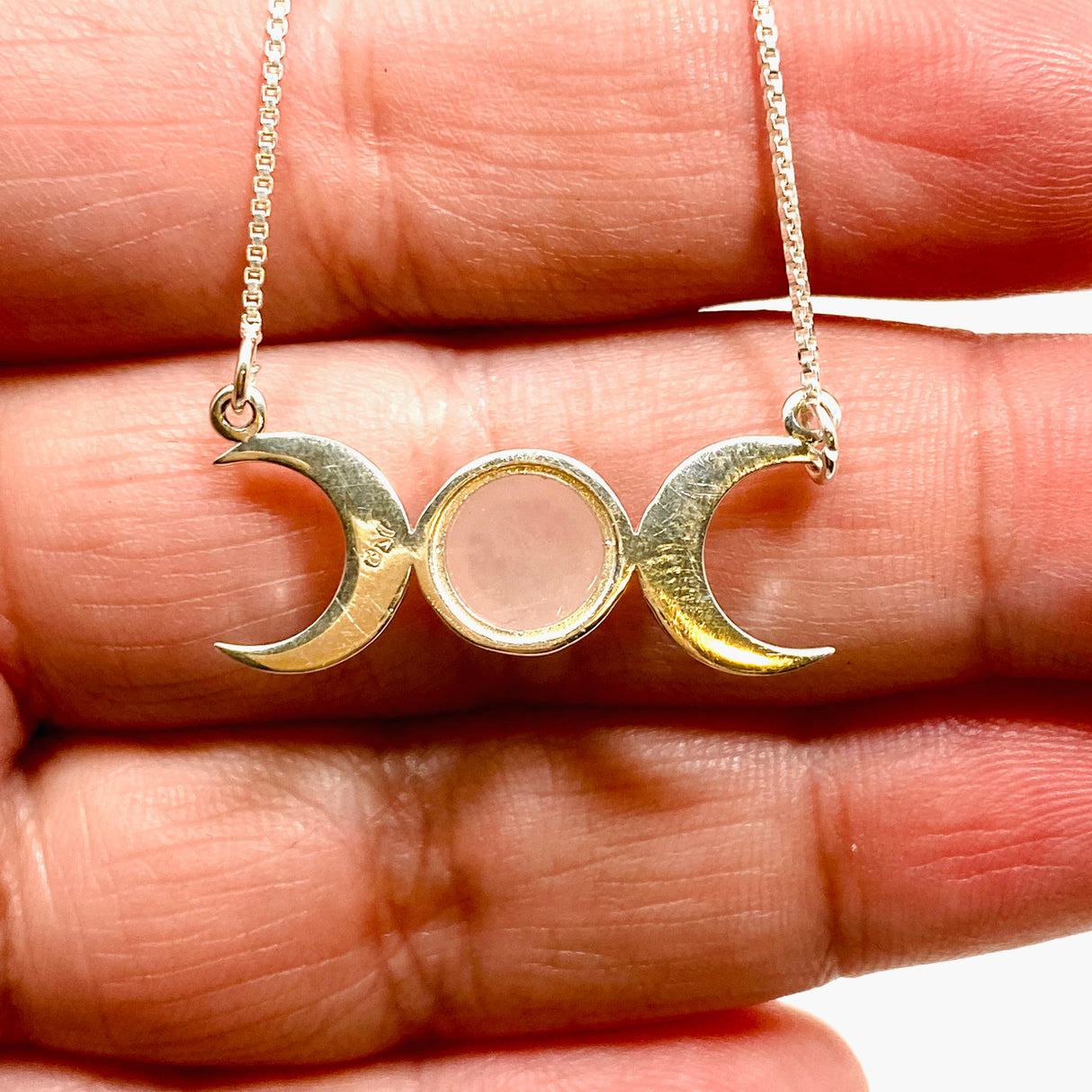 Rose Quartz Triple Goddess Necklace NK342-RQ
