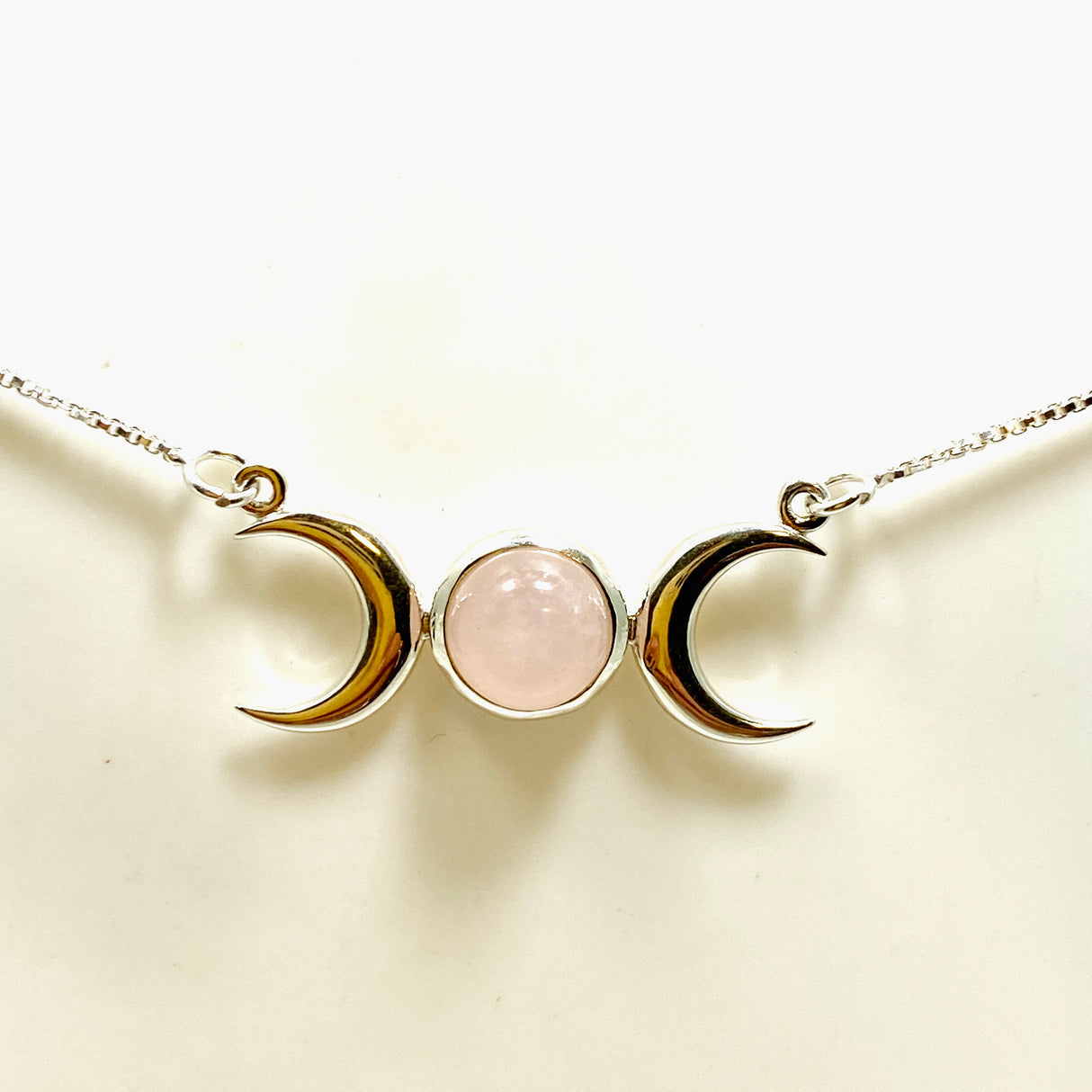 Rose Quartz Triple Goddess Necklace NK342-RQ