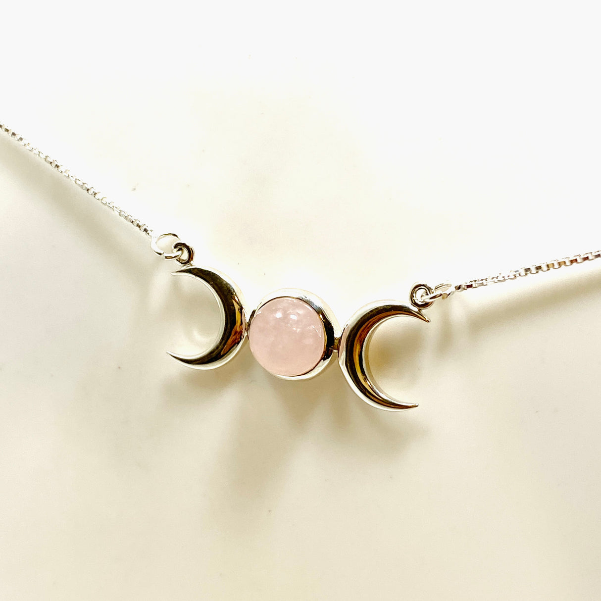 Rose Quartz Triple Goddess Necklace NK342-RQ