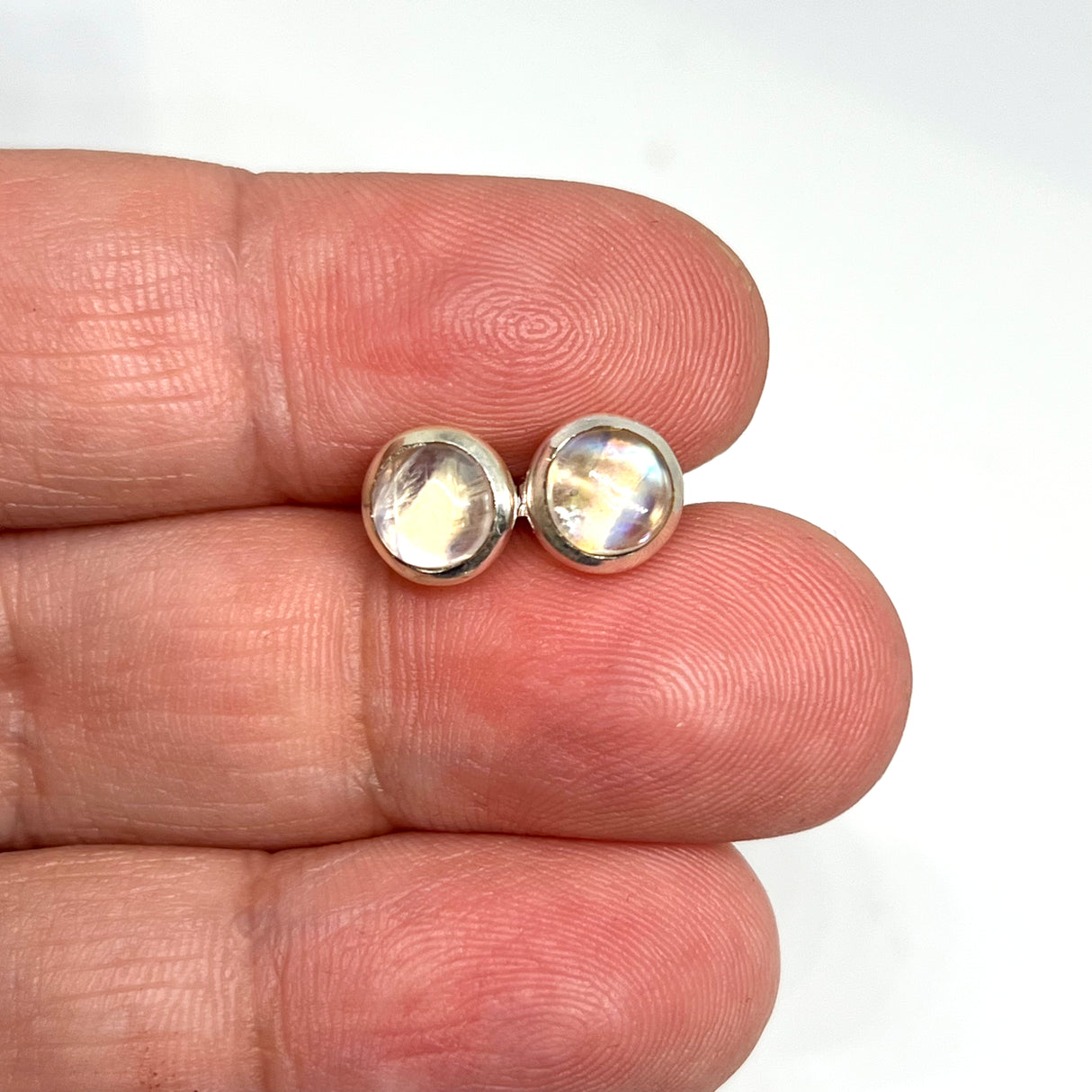 Round Cabochon Bezel Set Stud Earrings 5.5mm PSE017