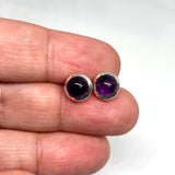 Round Cabochon Bezel Set Stud Earrings 6.5mm PSE018