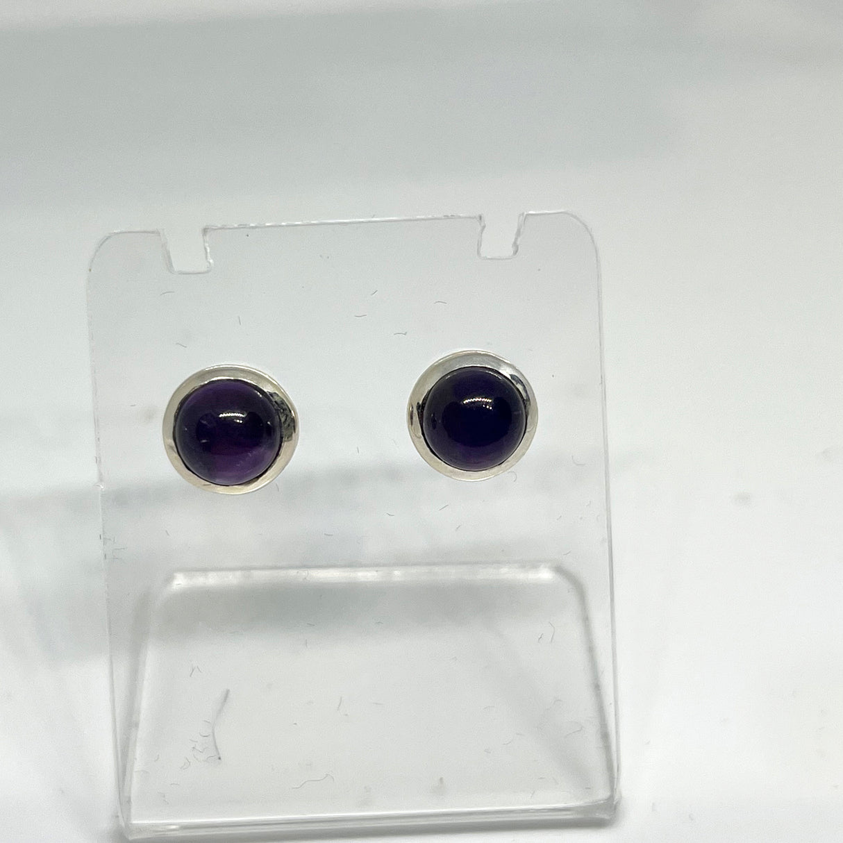 Round Cabochon Bezel Set Stud Earrings 6.5mm PSE018