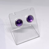 Round Cabochon Bezel Set Stud Earrings 8mm PSE019