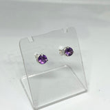 Round Faceted Gemstone 3-claw Set Stud Earring 5mm PSE005