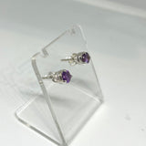 Round Faceted Gemstone 3-claw Set Stud Earring 5mm PSE005