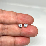 Round Faceted Gemstone 3-claw Set Stud Earring 5mm PSE005