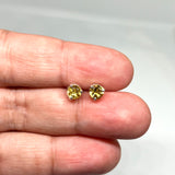 Round Faceted Gemstone 3-claw Set Stud Earring 5mm PSE005