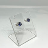 Round Faceted Gemstone 3-claw Set Stud Earring 5mm PSE005