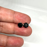 Round Faceted Gemstone 3-claw Set Stud Earring 7mm PSE006