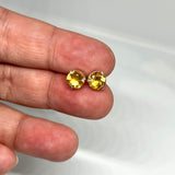 Round Faceted Gemstone 3-claw Set Stud Earring 7mm PSE006