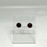 Round Faceted Gemstone 3-claw Set Stud Earring 7mm PSE006