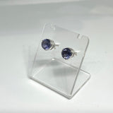 Round Faceted Gemstone 3-claw Set Stud Earring 7mm PSE006