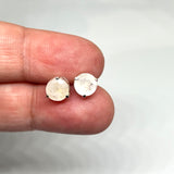 Round Faceted Gemstone 3-claw Set Stud Earring 7mm PSE006