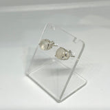 Round Faceted Gemstone 3-claw Set Stud Earring 7mm PSE006