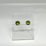 Round Faceted Gemstone 3-claw Set Stud Earring 7mm PSE006