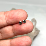 Round Faceted Gemstone Bezel Set Stud Earrings 3mm PSE004