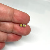 Round Faceted Gemstone Bezel Set Stud Earrings 3mm PSE004