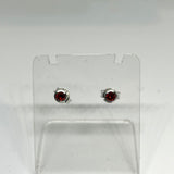 Round Faceted Gemstone Bezel Set Stud Earrings 3mm PSE004