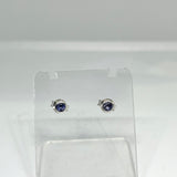 Round Faceted Gemstone Bezel Set Stud Earrings 3mm PSE004