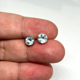 Round Faceted Gemstone Bezel Set Stud Earrings PSE003