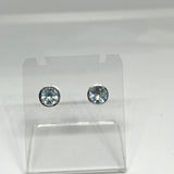 Round Faceted Gemstone Bezel Set Stud Earrings PSE003