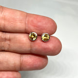 Round Faceted Gemstone Bezel Set Stud Earrings PSE003