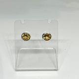 Round Faceted Gemstone Bezel Set Stud Earrings PSE003