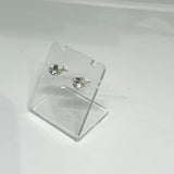 Round Faceted Gemstone Decorative 3-claw Set Stud Earrings 5mm PSE028