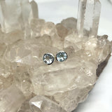 Round Faceted Gemstone Decorative Bezel Set Stud Earrings 5mm PSE002