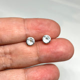 Round Faceted Gemstone Decorative Bezel Set Stud Earrings 5mm PSE002