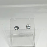 Round Faceted Gemstone Decorative Bezel Set Stud Earrings 5mm PSE002