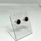 Round Faceted Gemstone Decorative Bezel Set Stud Earrings 7mm PSE001